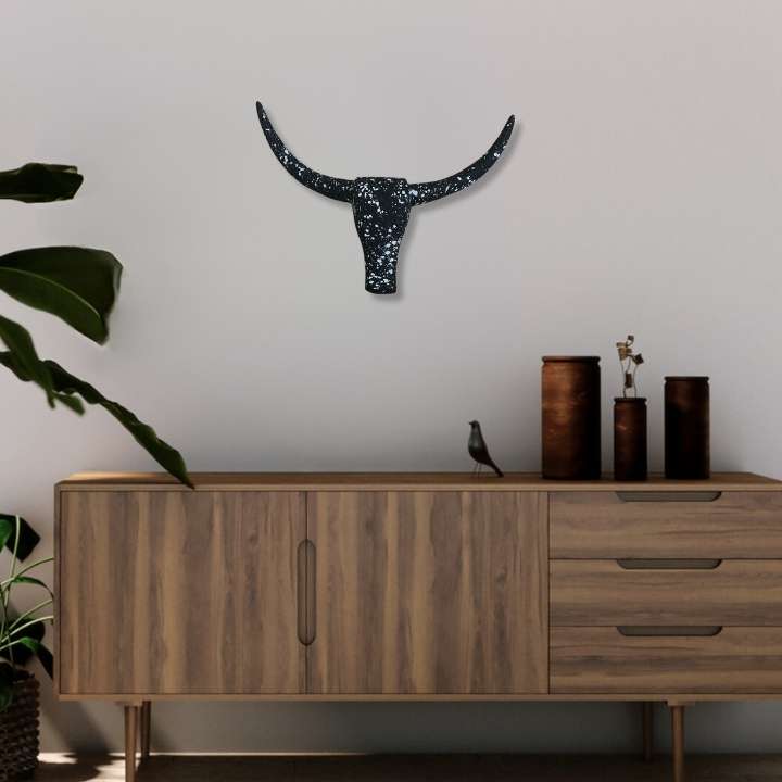 Concrete Nguni in Black Splatter