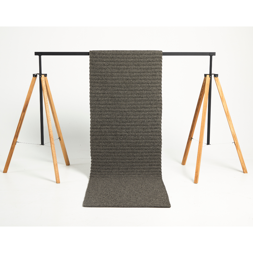 Front view of the Crochet Runner Rug in colour Hayseed