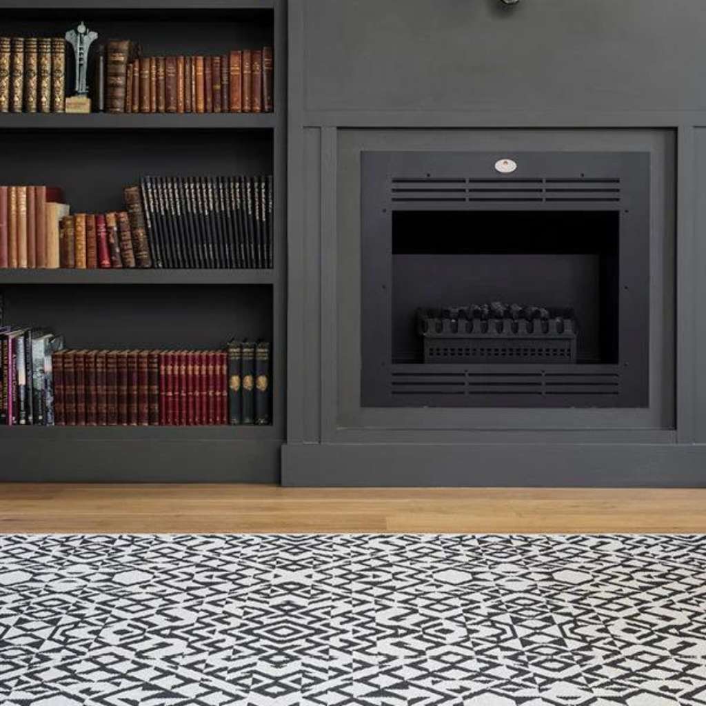 Kayden White with Black | rug