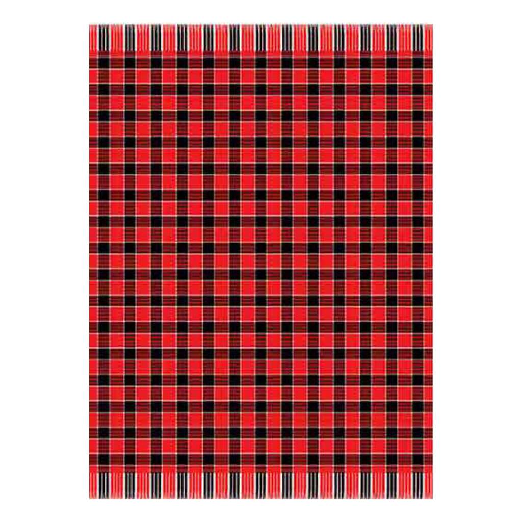 Top view of the Maasai Throw | Red/Black