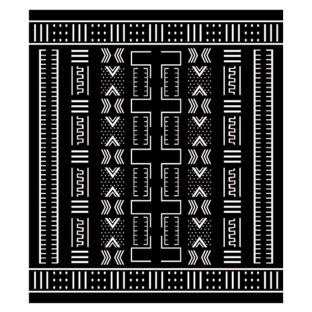 Top view of Mali Cotton Suede Mud Cloth Black/White