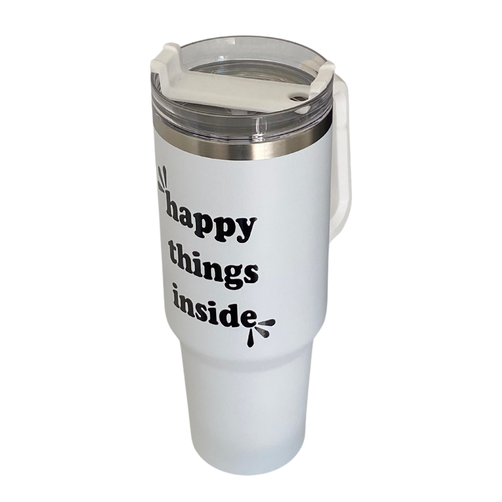 Travel Tumbler | White - Happy Things Inside