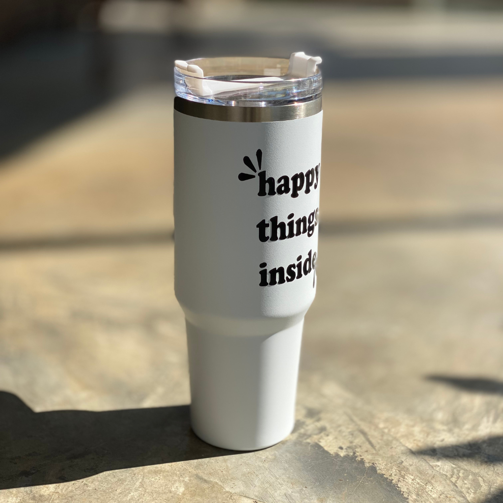 Travel Tumbler | White - Happy Things Inside