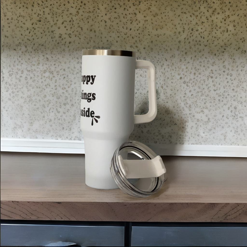 Travel Tumbler | White - Happy Things Inside