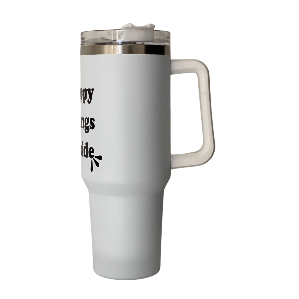Travel Tumbler | White - Happy Things Inside