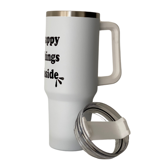 Travel Tumbler | White - Happy Things Inside