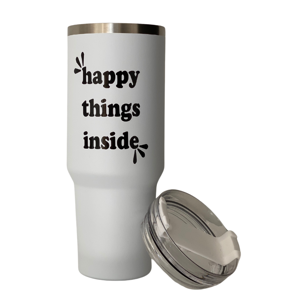 Travel Tumbler | White - Happy Things Inside