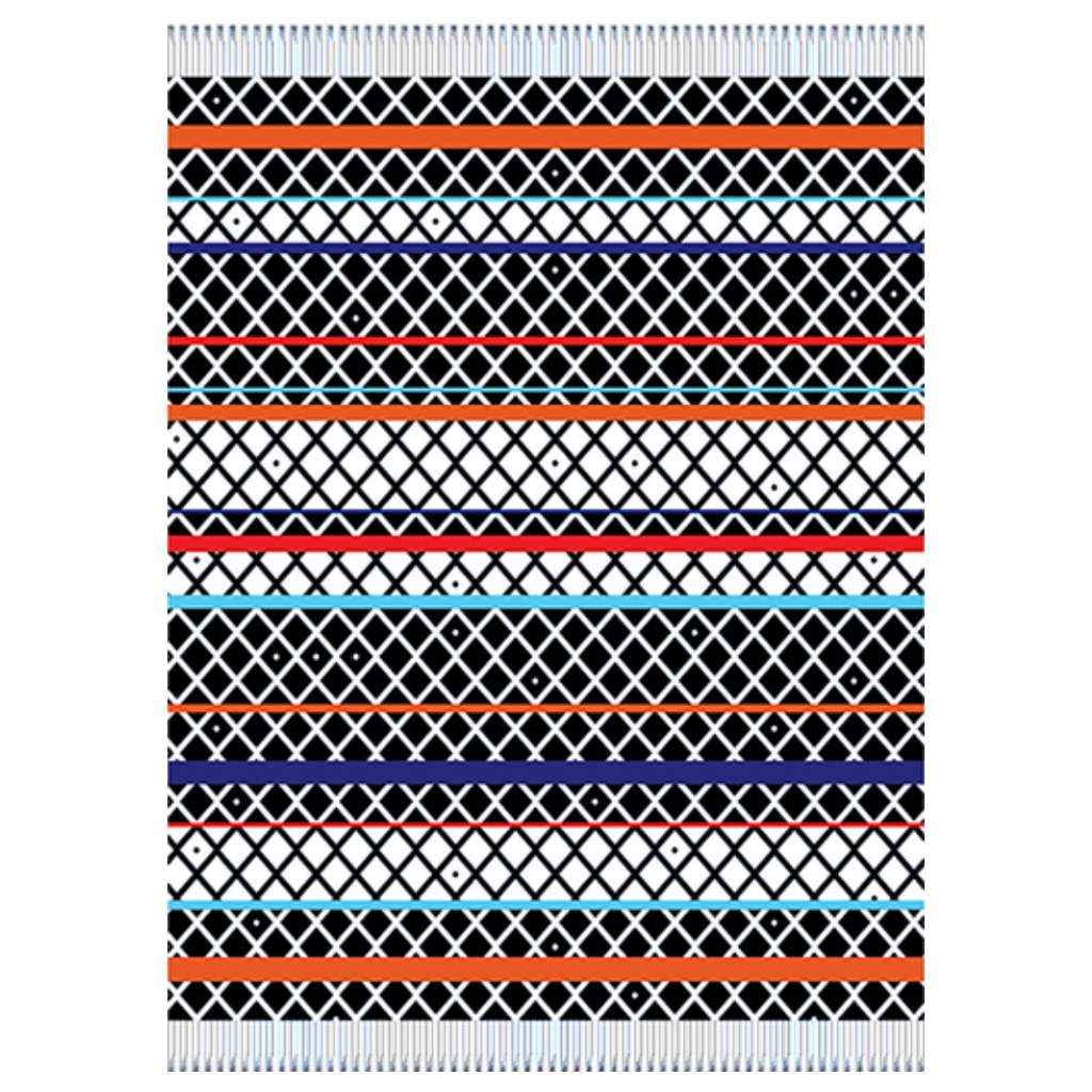 Top view of the Xhosa Ithumbu Throw Black/Natural