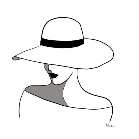 Lady with the Hat Line Art