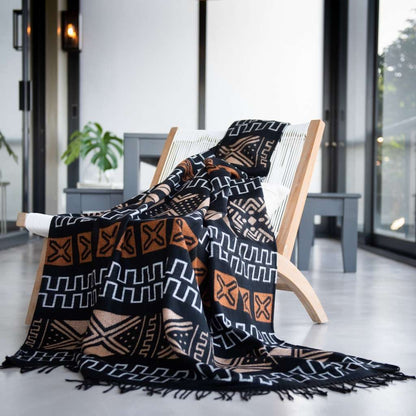 Mud Cloth Throw | Multi Black/Clay