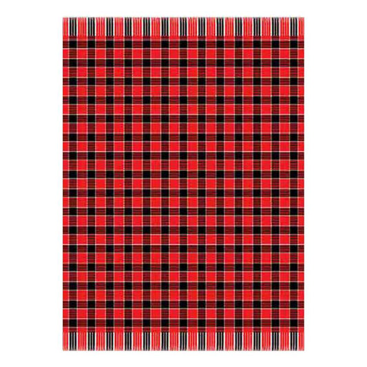 Top view of the Maasai Throw | Red/Black