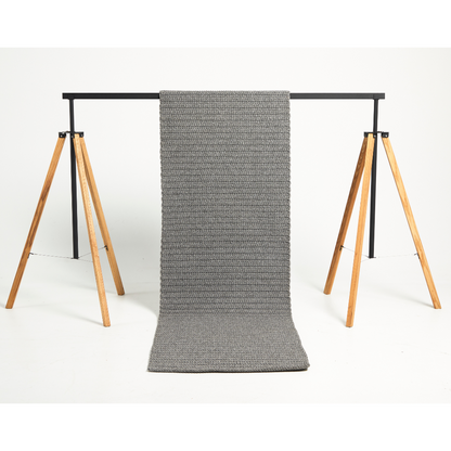Front view of the Crochet Runner Rug in Meteor