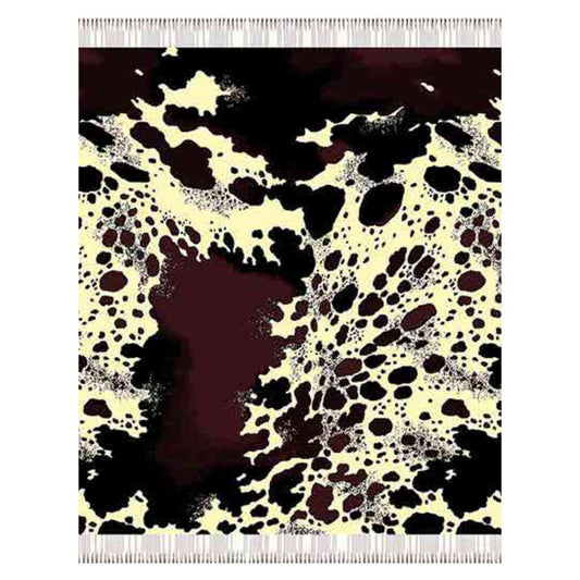 Top view of the Nguni Skin Throw Ivory/Black