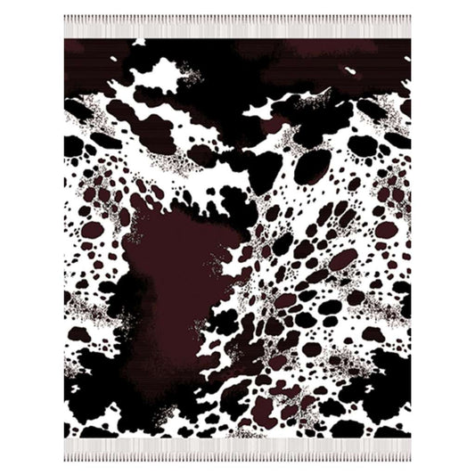 Top view of the Nguni Skin Throw Natural/Black