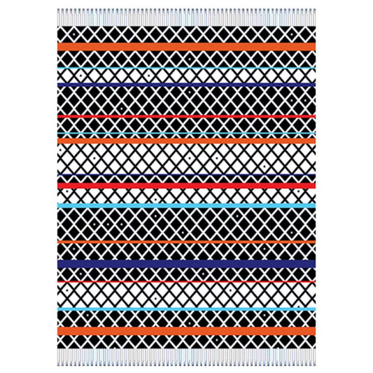 Top view of the Xhosa Ithumbu Throw Black/Natural 