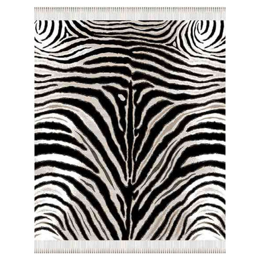 Top view of the Zebra Skin Throw Natural/Black